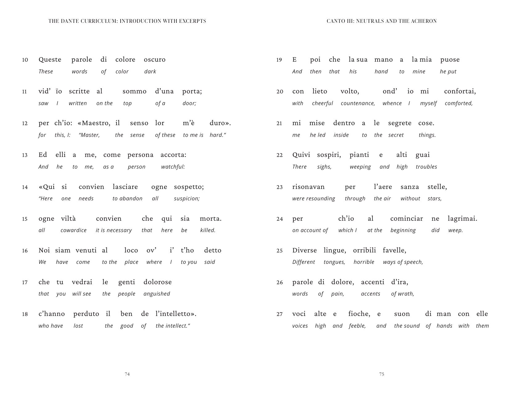 Interlinear translation pages